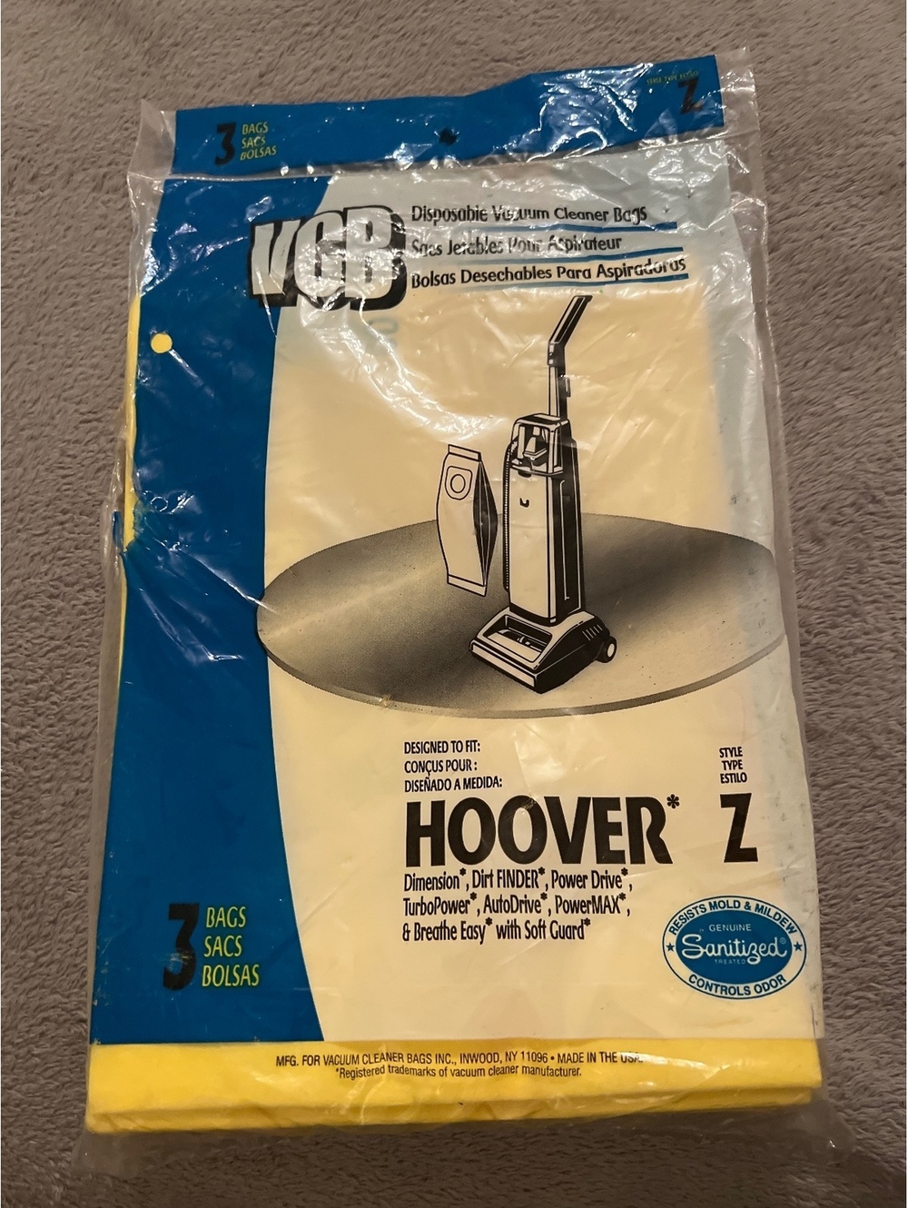 Hoover Z Style Disposable Vacuum Cleaner Bags 3-Pack